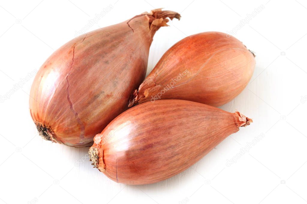 close-up shot of fresh onion isolated on white background