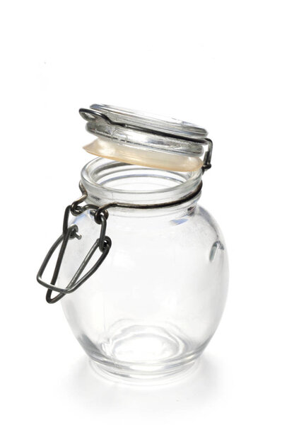 Empty Glass Jar Isolated On White