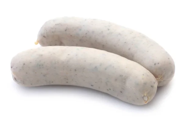 Raw Bratwurst Isolerad Vitt — Stockfoto