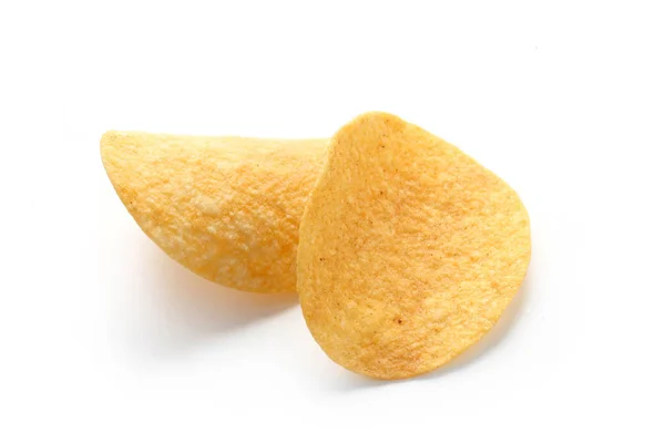 Deux Chips Isolées Sur Blanc — Photo