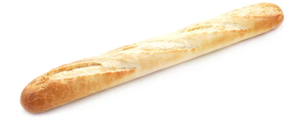 Pão Baguette Isolado Branco — Fotografia de Stock