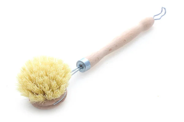 Close Shot Washing Brush Isolated White — Stock Photo, Image