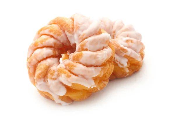 Nahaufnahme Von Französisch Crullers Isoliert Auf Weiß — Stockfoto