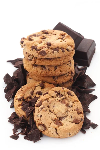 Elszigetelt Fehér Csokoládé Chip Cookie Kat — Stock Fotó