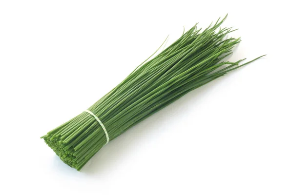 Close Shot Fresh Chives Isolated White — Stock Photo, Image