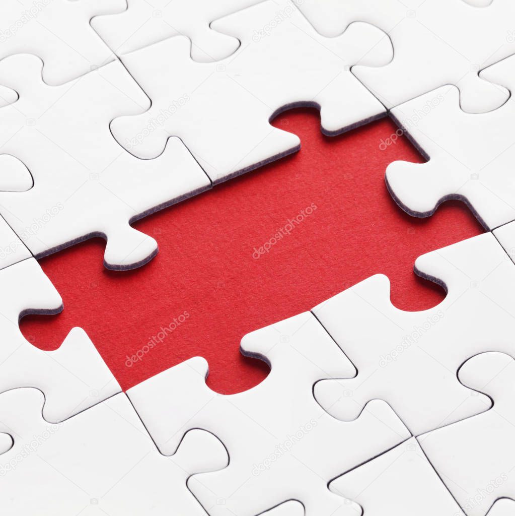 close-up shot of Jigsaw Puzzle With Missing Pieces