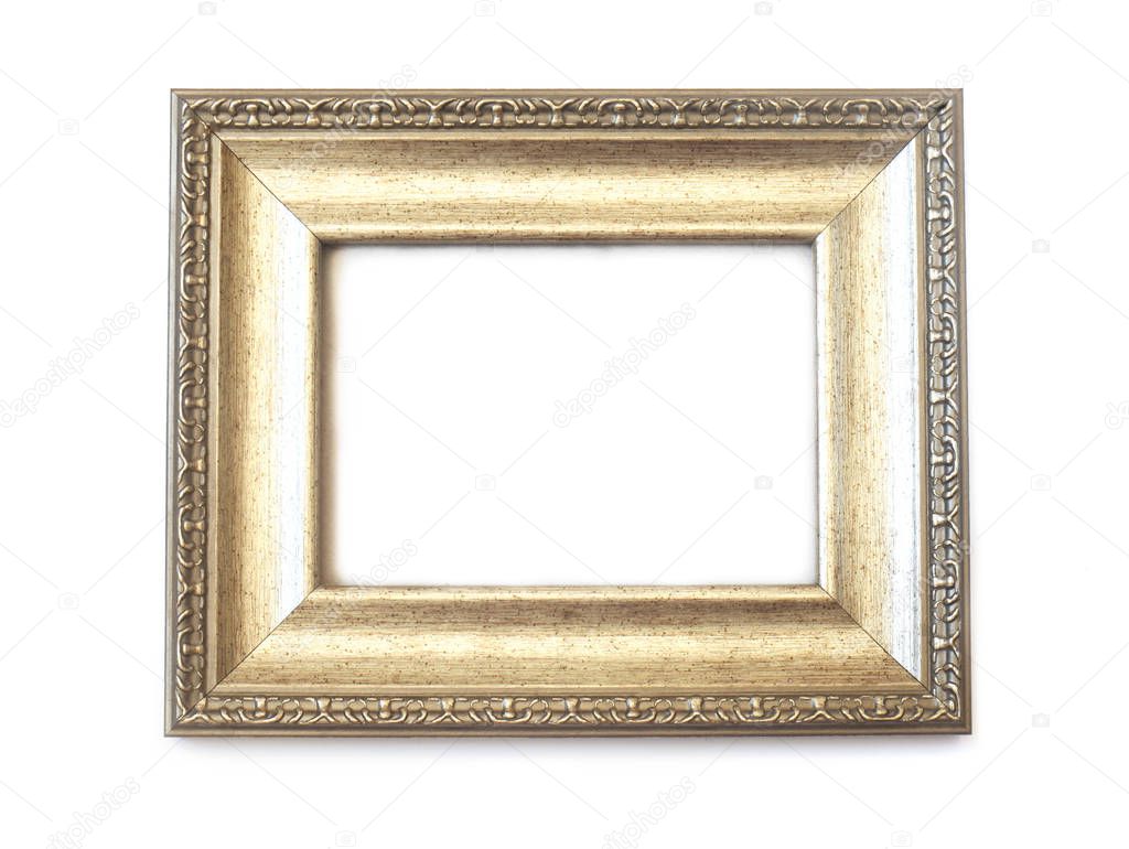Metal Picture Frame On White Background