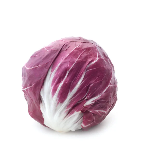 Radicchio Fresco Salada Vermelha Isolado Sobre Fundo Branco — Fotografia de Stock