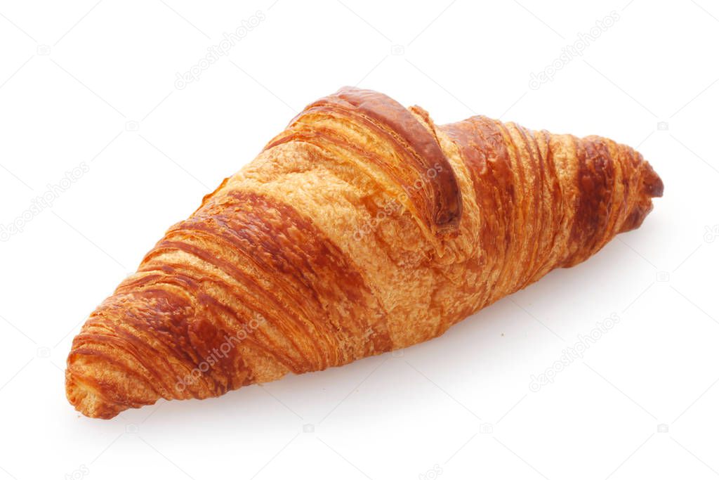 fresh croissant isolated on white background