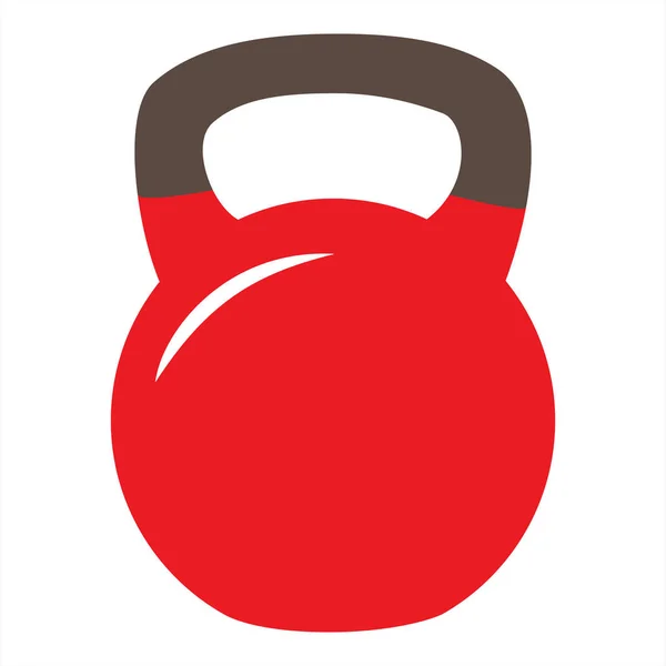 Rode Kettlebell Icoon Een Witte Achtergrond Met Verloop Platte Design — Stockvector