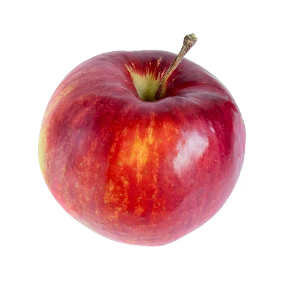Φρέσκο Ώριμο Κόκκινο Μήλο Λευκό Φόντο Μονοπάτι Απόληξης — Φωτογραφία Αρχείου