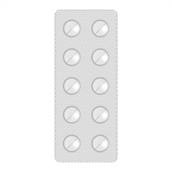Пакет Лекарств Таблеток Витамин Антибиотики Аспирин Лечение Пневмонии Коронавируса Реалистичный — стоковый вектор