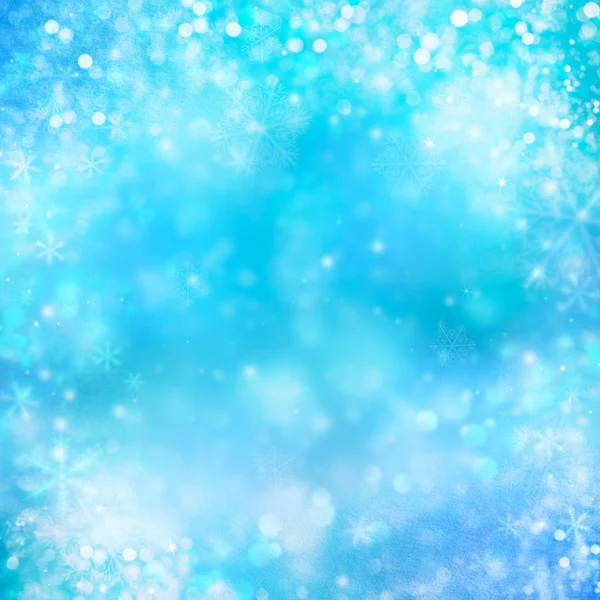 Abstract winter blue background with snow — Stock Photo, Image