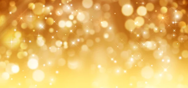 星付きの金色の輝きの背景 メリークリスマスと幸せな新年の挨拶カード — ストック写真