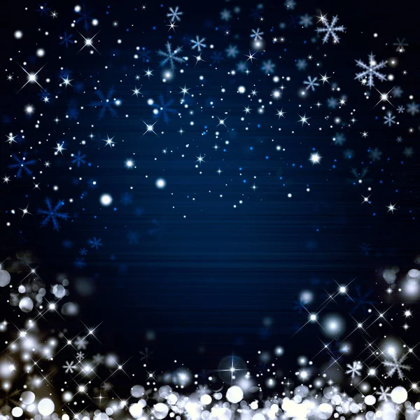 Abstract Blauw Winter Achtergrond Kerstdecoratie — Stockfoto