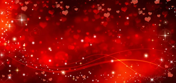 Romantische Rode Bokeh Abstracte Valentijn Achtergrond Valentijnsdag — Stockfoto