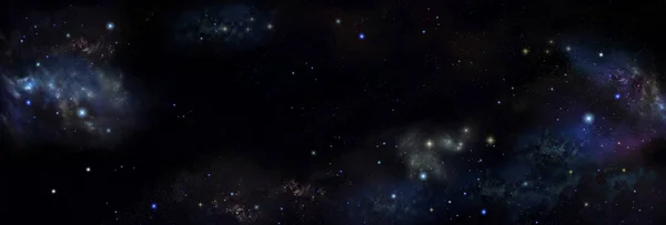Nebula Stars Night Sky Banner Space Background — Stock Photo, Image