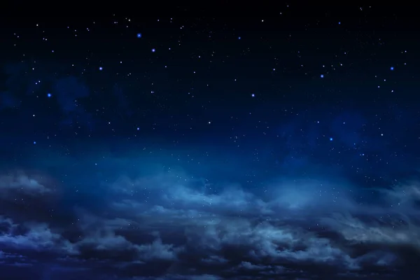 Krásná Noční Obloha Pozadí Hvězdami Mraky — Stock fotografie