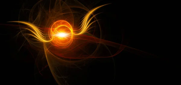 Abstract Golden Fractal Background Energy — Stock Photo, Image