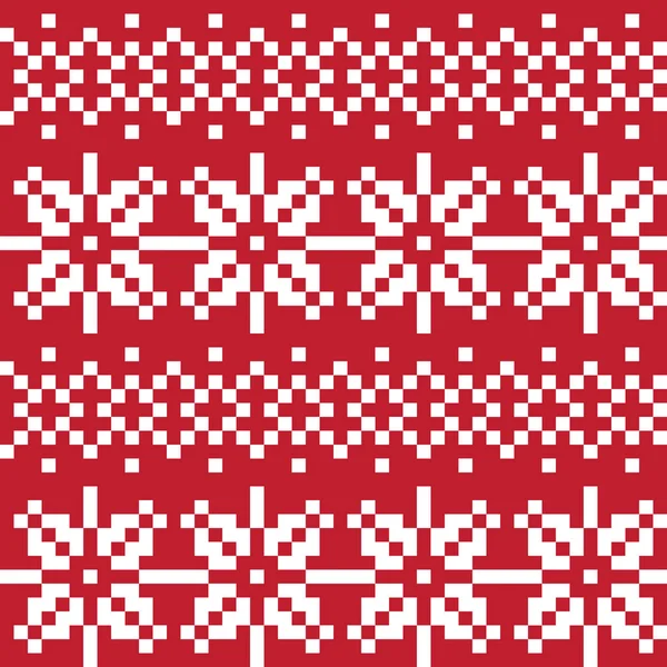 Kerst sneeuwvlokken Fair Isle naadloze patroon achtergrond in Vector — Stockvector