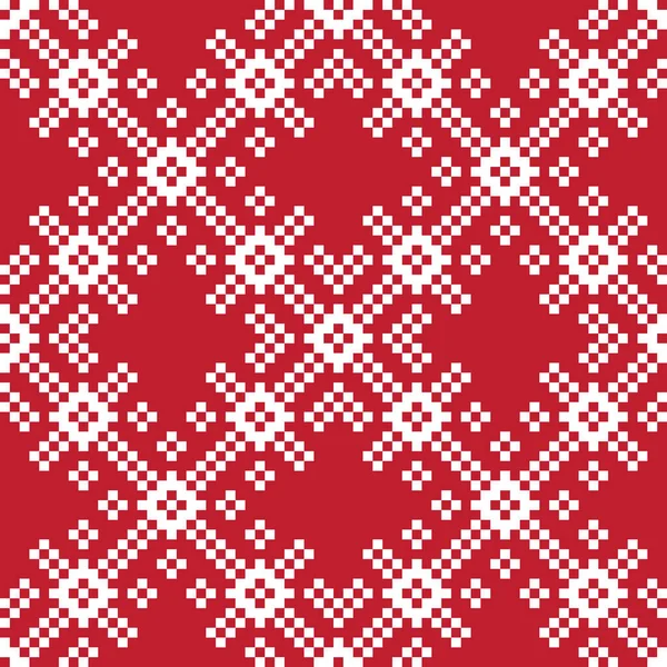 Flocon de neige de Noël Fair Isle sans couture fond de motif dans Vector — Image vectorielle