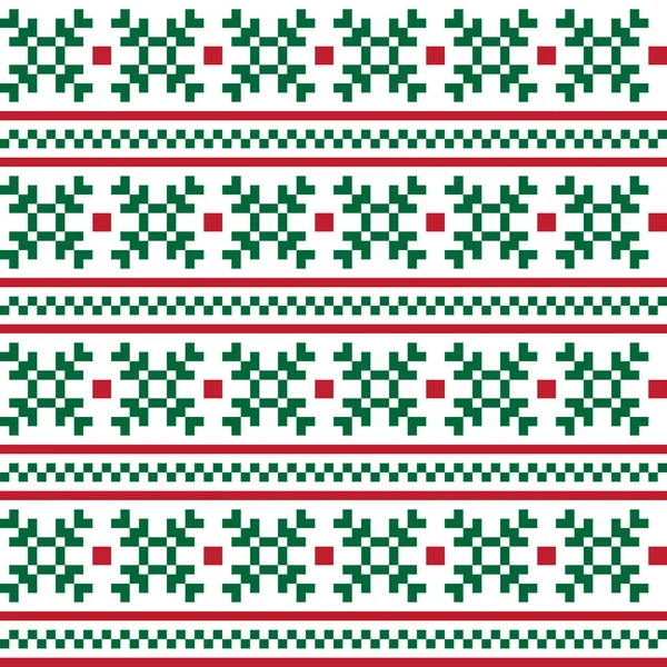 Christmas Fair Isle Seamless Pattern Background in Vector — Stock Vector
