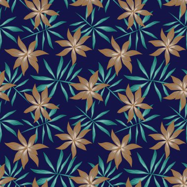 tropikal çiçek seamless modeli