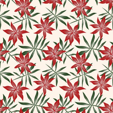 tropikal çiçek seamless modeli