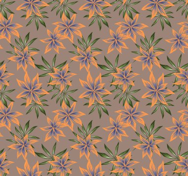 tropikal çiçek seamless modeli