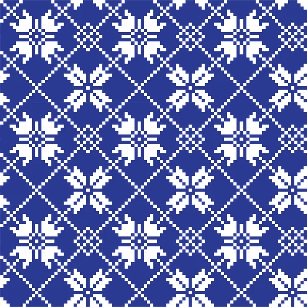 Christmas Fair Isle Floral Seamless Pattern Agit Motif Floral Île — Image vectorielle