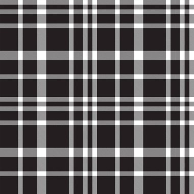 Siyah ve Beyaz Ekose Tartan Kusursuz Desen