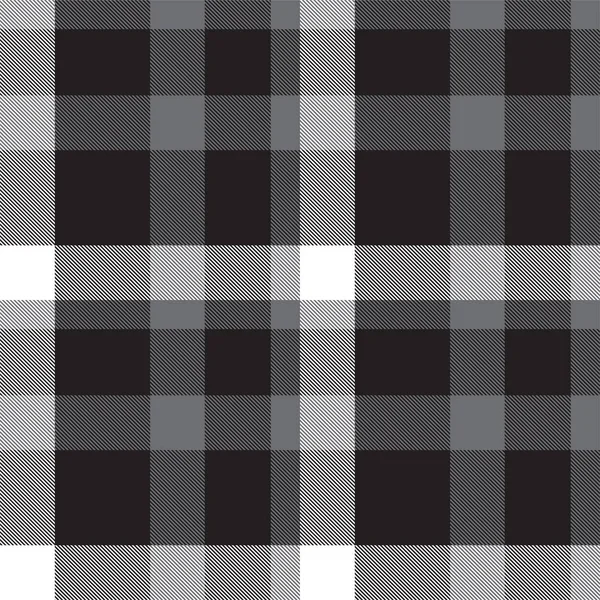 Black and White Plaid Tartan Seamless Pattern — Stock Vector