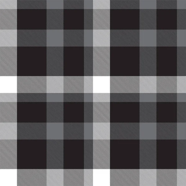 Padrão sem emenda preto e branco xadrez Tartan — Vetor de Stock