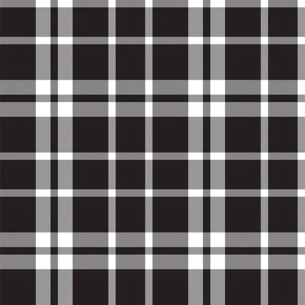 Black and White Plaid Tartan Seamless Pattern — Stock Vector