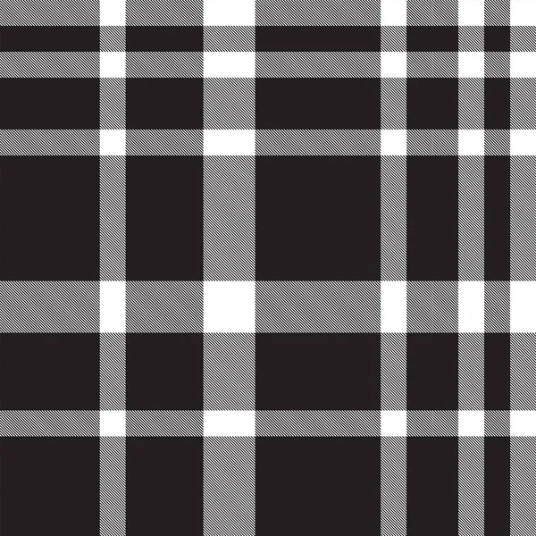 Black and White Plaid Tartan Seamless Pattern — Stock Vector