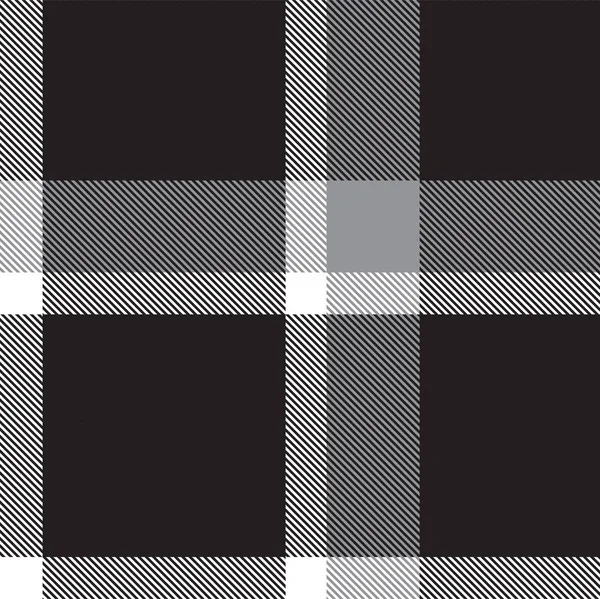 Bianco e nero Plaid Tartan modello senza cuciture — Vettoriale Stock