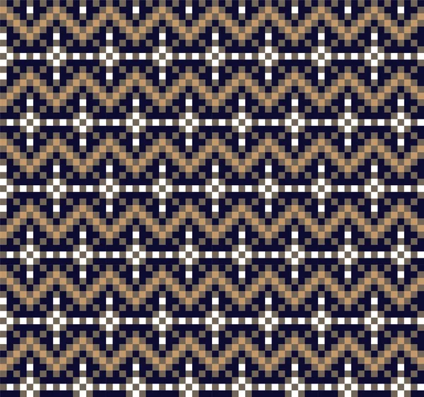 Navidad copos de nieve Fair Isle patrón sin costura — Vector de stock