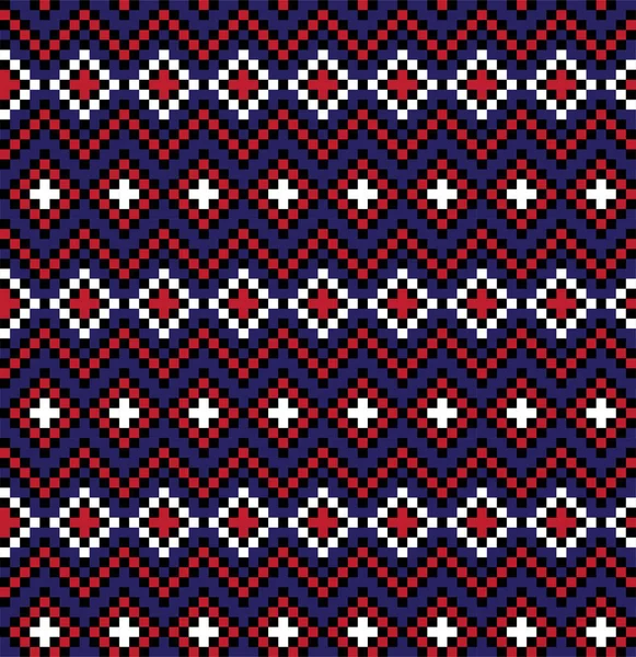 Christmas Snowflakes Fair Isle Seamless Pattern — Stock Vector