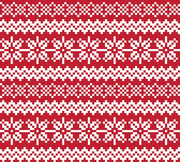 Weihnachten Schneeflocken fair Insel nahtlose Muster — Stockvektor