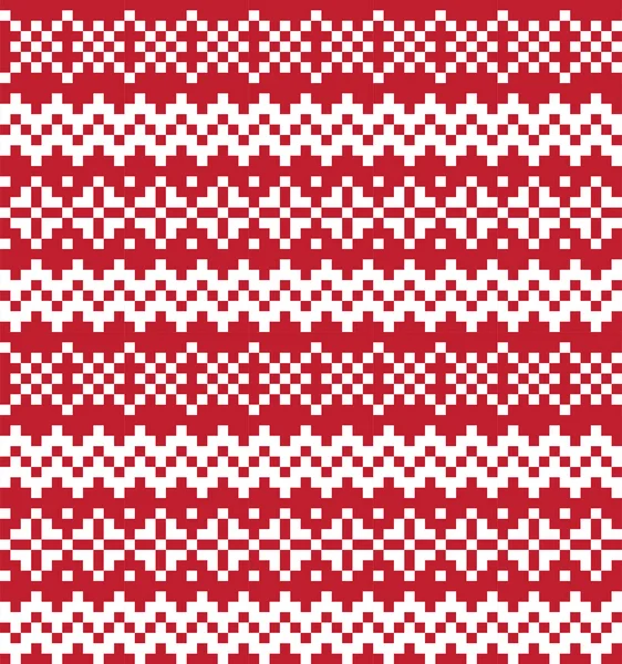 Christmas Snowflakes Fair Isle Seamless Pattern — Stock Vector