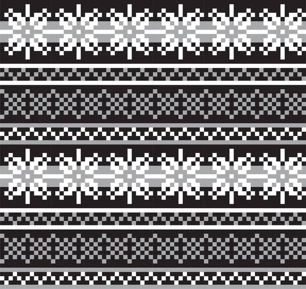 Christmas Snowflakes Fair Isle Seamless Pattern — ストックベクタ