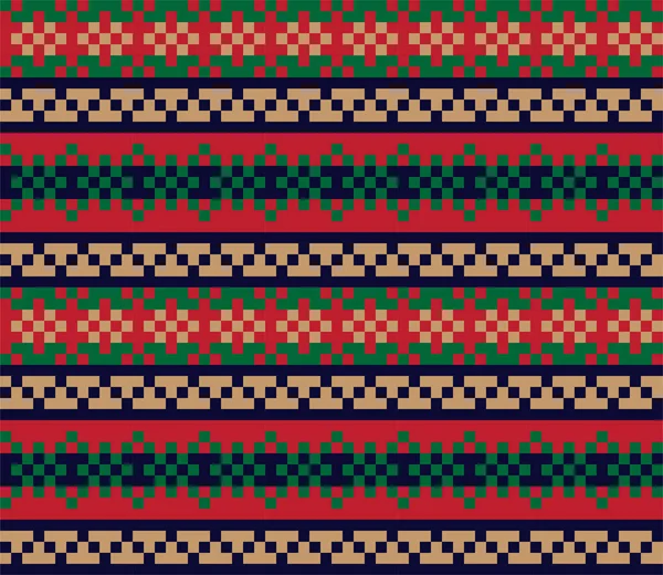 Navidad copos de nieve Fair Isle patrón sin costura — Vector de stock