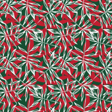 Renkli Tropikal Çiçeksiz Desen