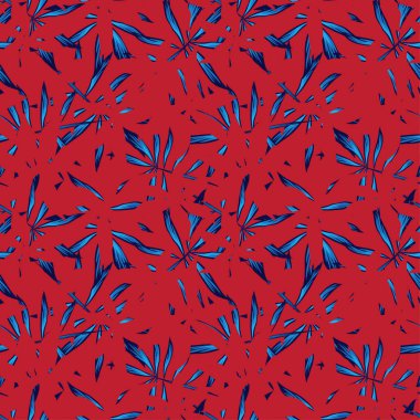 Renkli Tropikal Çiçeksiz Desen