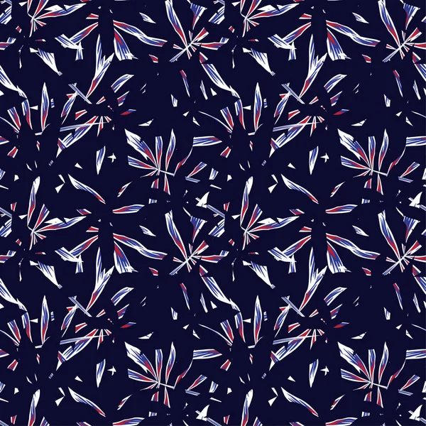 カラフルな熱帯の花のシームレスなパターン — ストックベクタ