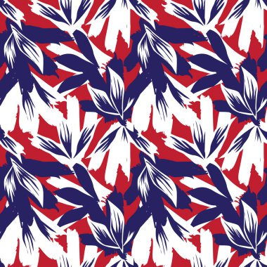 Renkli Tropikal Çiçeksiz Desen