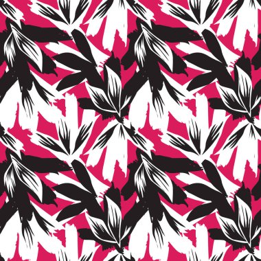 Renkli Tropikal Çiçeksiz Desen