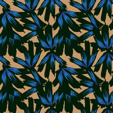 Renkli Tropikal Çiçeksiz Desen