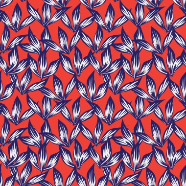 Renkli Tropikal Çiçeksiz Desen