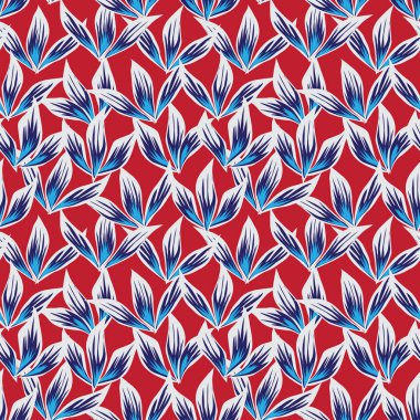 Renkli Tropikal Çiçeksiz Desen